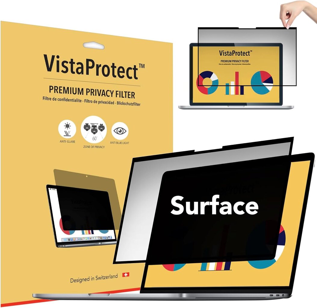 VistaProtect ekrano apsauga, skirta Microsoft Surface 13" kaina ir informacija | Kompiuterių aušinimo ir kiti priedai | pigu.lt