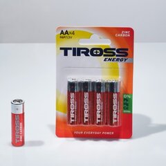 TIROSS ENERGY ZINC CARBON elementai R6, AA, 40 vnt (4vnt x 10bl) kaina ir informacija | Elementai | pigu.lt