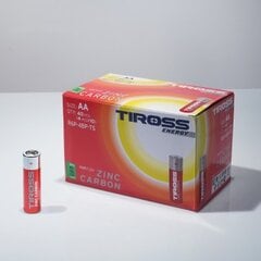 TIROSS ENERGY ZINC CARBON elementai R6, AA, 40 vnt (4vnt x 10bl) kaina ir informacija | Elementai | pigu.lt