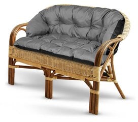 Sodo komplektas 2x122x40cm + 190x40cm kėdė sofa supynės rotango baldai atsparus vandeniui pilka kaina ir informacija | Lauko baldų komplektai | pigu.lt