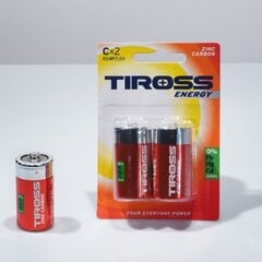 TIROSS ENERGY ZINC CARBON elementai R14, C, 12 vnt (2vnt x 6bl) цена и информация | Батарейки | pigu.lt