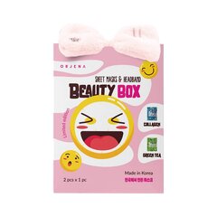 Orjena - "Beauty Box" lakštinės kaukės ir galvos apdangalas - 2 lakštinių kaukių rinkinys su galvos apdangalu kaina ir informacija | Veido kaukės, paakių kaukės | pigu.lt