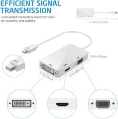 Adapteris Ozvavzk ‎MO-DP-01 Mini DisplayPort prie HDMI VGA DVI kaina ir informacija | Adapteriai, USB šakotuvai | pigu.lt