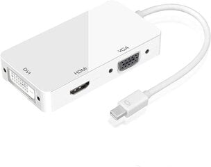 Adapteris Ozvavzk ‎MO-DP-01 Mini DisplayPort prie HDMI VGA DVI kaina ir informacija | Adapteriai, USB šakotuvai | pigu.lt