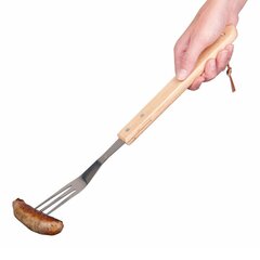 BBQ - grilio šakutė, ilga su medine rankena 41 cm kaina ir informacija | Grilio, šašlykinių priedai ir aksesuarai | pigu.lt