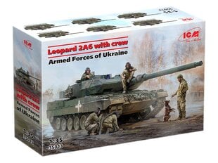 surenkamas modelis ICM - Leopard 2A6 of the Armed Forces of Ukraine, 1/35, 35013 kaina ir informacija | Konstruktoriai ir kaladėlės | pigu.lt