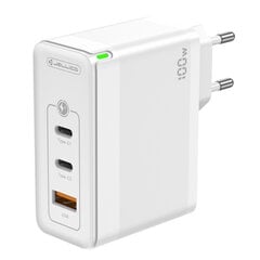 Jellico C118 GaN 100W PD Universalus išmanusis įrenginys ir nešiojamojo kompiuterio įkroviklis 2x USB-C / USB Baltas kaina ir informacija | Krovikliai telefonams | pigu.lt