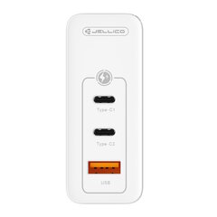 Jellico C118 GaN 100W PD Universalus išmanusis įrenginys ir nešiojamojo kompiuterio įkroviklis 2x USB-C / USB Baltas kaina ir informacija | Krovikliai telefonams | pigu.lt