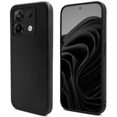 Moozy Lifestyle dėklas Xiaomi Redmi Note 13 Pro 5G, Xiaomi Poco X6 - silikoninis dangtelis su mikropluošto pamušalu, Juodas kaina ir informacija | Telefono dėklai | pigu.lt