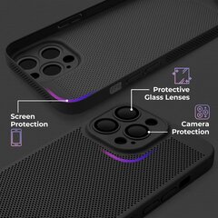 Moozy iPhone 15 Pro Max dangtelis dėklas su ventiliuojančiu dizainu VentiGuard Case, Juodas kaina ir informacija | Telefono dėklai | pigu.lt