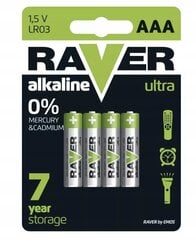 Šarminė baterija 1,5 V LR6 AAA Raver rinkinys iš 4 vnt. kaina ir informacija | Maitinimo šaltiniai (PSU) | pigu.lt