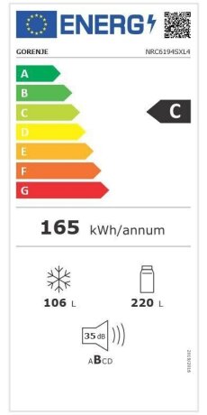 Gorenje NRC6194SXL4 kaina ir informacija | Šaldytuvai | pigu.lt