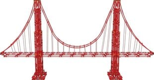 Tilto konstrukcijų rinkinys K'NEX Golden Gate, 1536 d. kaina ir informacija | Konstruktoriai ir kaladėlės | pigu.lt