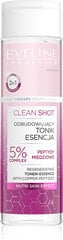 Tonikas-esencija veidui Eveline Cosmetics Clean Shot 5% complex peptidas, 200ml kaina ir informacija | Veido prausikliai, valikliai | pigu.lt