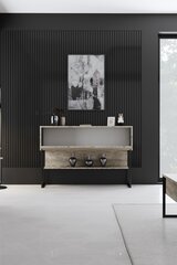 Консоль Luxe Travertine, черный цвет цена и информация | Столы-консоли | pigu.lt