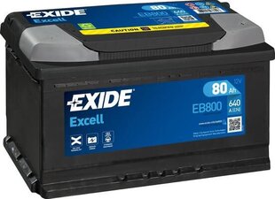 Exide Excell 80Ah 640A 315x175x190+ kaina ir informacija | Elementai | pigu.lt