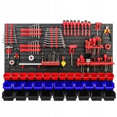 Įrankių sienelė su įvairiomis lentynomis 1152 mm x 780 mm + 34 dėžių kaina ir informacija | Įrankių dėžės, laikikliai | pigu.lt