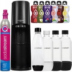 "SodaStream Terra Black" vienas butelis + "SodaStream" juodas butelis (dek) + 2x "SodaStream" baltas butelis (dek) + "Bolero kaina ir informacija | Gazuoto vandens aparatai ir priedai | pigu.lt