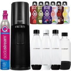 "SodaStream Terra Black" vienas butelis + "SodaStream" 2x 1L buteliai su saugikliais + juodas butelis (dek) kaina ir informacija | Gazuoto vandens aparatai ir priedai | pigu.lt