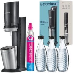 "SodaStream Crystal 3.0 QuickConnect Black" Vienas butelis + 2 karafos kaina ir informacija | Gazuoto vandens aparatai ir priedai | pigu.lt