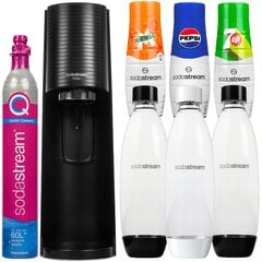 Saturator SodaStream Terra vienas butelis + 2 buteliai baltojo ir juodojo saugiklio + Pepsi + Mirinda + 7up kaina ir informacija | Gazuoto vandens aparatai ir priedai | pigu.lt