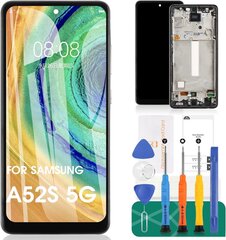 SRJTEK OLED, skirtas "Samsung A52S 5G" ekrano keitimo asamblėjos remontas su rėmeliu (pirštų atspaudų palaikymas) kaina ir informacija | Apsauginės plėvelės telefonams | pigu.lt