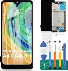 "Samsung Galaxy A41" ekrano keitimo jutiklinio ekrano SM-A415F remonto rinkiniai su rėmeliu (juodas, OLED) kaina ir informacija | Apsauginės plėvelės telefonams | pigu.lt