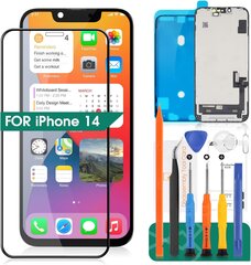 SRJTEK "iPhone 14" LCD ekrano keitimo rinkinys (juodas) kaina ir informacija | Apsauginės plėvelės telefonams | pigu.lt