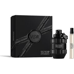 Kvapiojo vandens rinkinys Viktor & Rolf Spicebomb Dark Leather EDP vyrams: kvapusis vanduo 90 ml + kvapusis vanduo 10 ml kaina ir informacija | Kvepalai vyrams | pigu.lt