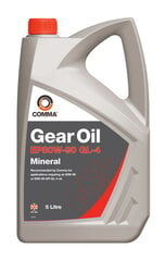 Transmisinė alyva Comma GEAR OIL EP80W90 GL4 5L цена и информация | Моторные масла | pigu.lt