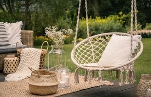 Садовые качели Boho, подвесное кресло, белый цена и информация | Гамаки | pigu.lt