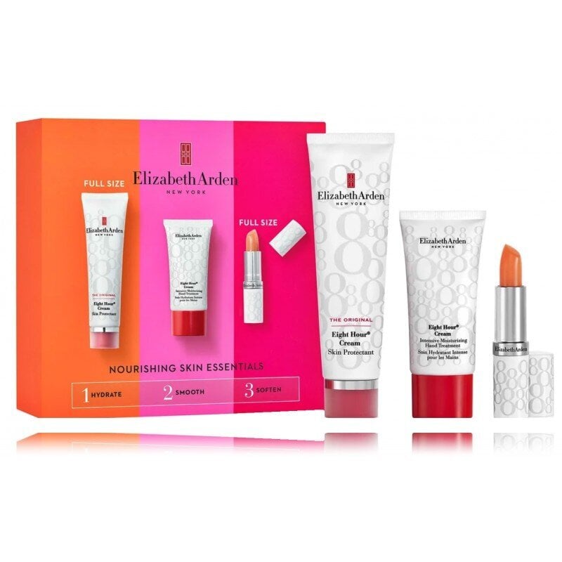 Kosmetikos rinkinys Elizabeth Arden Eight Hour moterims: universalus kremas 50 ml + rankų kremas 30 ml + lūpų balzamas 3,7 g kaina ir informacija | Kūno kremai, losjonai | pigu.lt