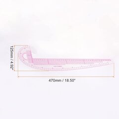 Sourcing Map Tailor's Ruler Pink 47 X 12,5 Cm kaina ir informacija | Siuvimo reikmenys | pigu.lt