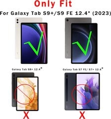 Чехол ROOFEI для Galaxy Tab S9 FE+/S9+ Plus 12,4 дюйма с клавиатурой QWERTZ цена и информация | Аксессуары для планшетов, электронных книг | pigu.lt