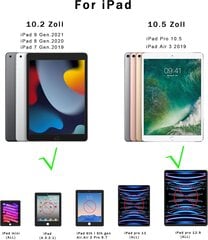 ROOFEI klaviatūros dėklas "iPad" 10,2 colių (9/8/7 kartos - 2021/2020/2019), "iPad Air 3" ir "iPad Pro" 10,5 nuimama klaviatūra su jutikliniu kilimėliu (vokiška klaviatūra) kaina ir informacija | Planšečių, el. skaityklių priedai | pigu.lt