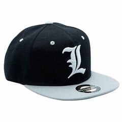 Death Note - Snapback Cap - Black & Grey - "L" kaina ir informacija | Žaidėjų atributika | pigu.lt