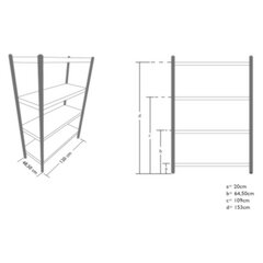 Nerūdijančio plieno maitinimo lentyna 120x48,5x155cm kaina ir informacija | Klozetai | pigu.lt