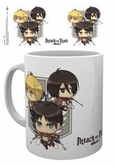 Attack on Titan - Mug 320 ml Chibi Trio kaina ir informacija | Žaidėjų atributika | pigu.lt