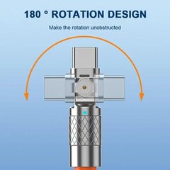 Кабель для быстрой зарядки USB Type C 120 Вт 6 А 150 см черный цена и информация | Адаптеры, USB-разветвители | pigu.lt