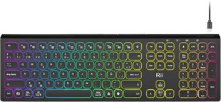 "Rii RK801" "Bluetooth" tastatūra "MacOS kaina ir informacija | Klaviatūros | pigu.lt