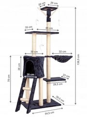 Kačių draskyklė su nameliu 138cm xl kaina ir informacija | Draskyklės | pigu.lt