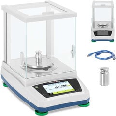 Laboratorinės analizės svarstyklės su stikliniu dangteliu ir LCD jutikliniu skydeliu 200 g / 0,001 g цена и информация | Весы (бытовые) | pigu.lt