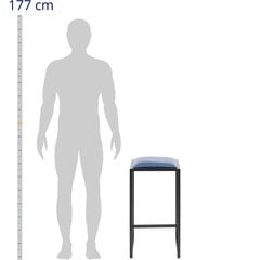 Metalinė palėpės baro kėdė su juodos ir mėlynos spalvos apmušalais - 2 vnt. цена и информация | Журнальные столики | pigu.lt