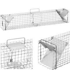 Gyvi gaudyklė lapėms, žiurkėms, kiaunei, 101,5 x 15,5 x 19,5 cm, akių dydis: 25 x 25 mm kaina ir informacija | Sodo įrankiai | pigu.lt