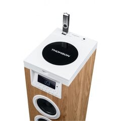 Garsiakalbių Sistema - Thomson Sound Tower 60W CD USB SD Radijas Aux Nuotolinio Valdymo Pultas, Medinis, Baltas. цена и информация | Аудиоколонки | pigu.lt