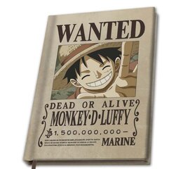 One Piece - A5 Notebook "Wanted Luffy" kaina ir informacija | Žaidėjų atributika | pigu.lt