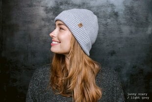 DEER - 100% Merino Vilnos Kepurė, Lengva, Vieno, Sluoksnio, Unisex, Kopyto, Šviesiai pilka kaina ir informacija | Kepurės moterims | pigu.lt