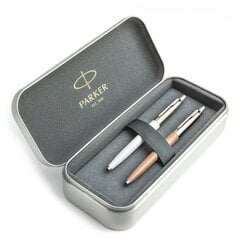 Parker Jotter Originals Pearl ir Beige rašiklių dovanų rinkinys su metaliniu dėklu kaina ir informacija | Rašymo priemonės | pigu.lt