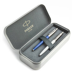 Parker Jotter Originals Blue and Pearl tušinukų dovanų rinkinys su metaliniu dėklu kaina ir informacija | Rašymo priemonės | pigu.lt