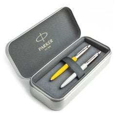 Parker Jotter Originals Yellow and Pearl rašiklių dovanų rinkinys su metaliniu dėklu kaina ir informacija | Rašymo priemonės | pigu.lt